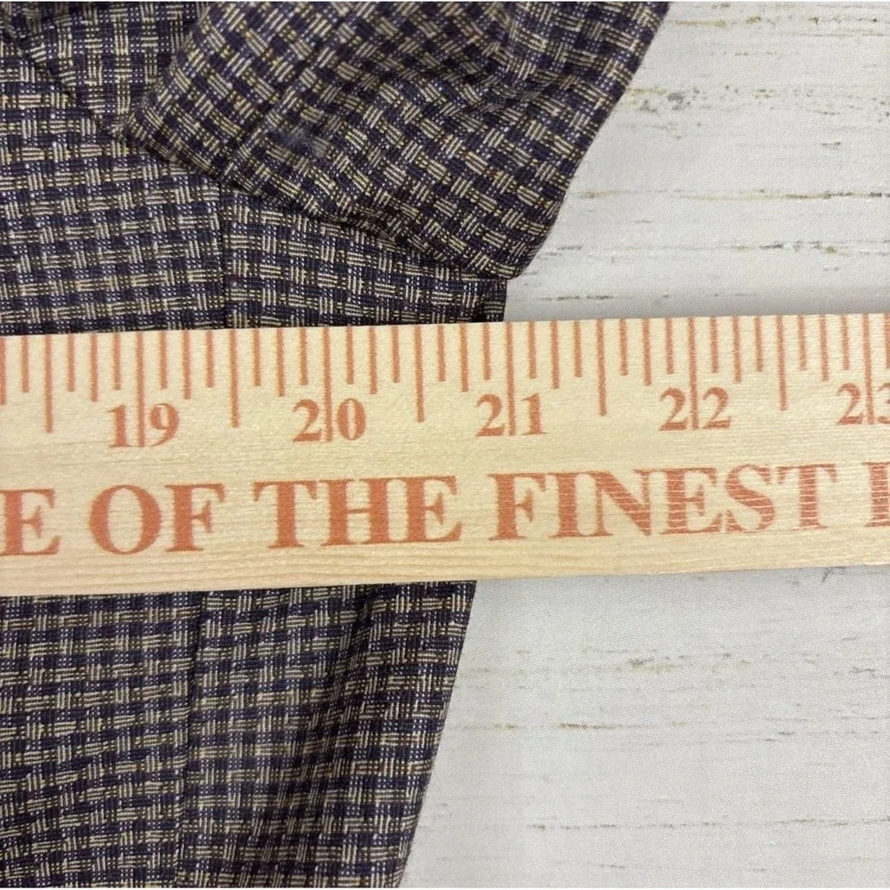 Express Blazer Sport Coat Mens 40S Brown Check Tweed Double Breasted Slim Fit